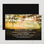 ナチュラルな夜の照明 カップルシャワーの招待状 招待状 (正面/裏面)