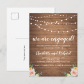 ナチュラルな婚約発表パーティーのポストカード インビテーションポストカード (正面/裏面)
