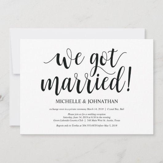 ナチュラルな少人数結婚式の招待状カード 招待状 (正面)