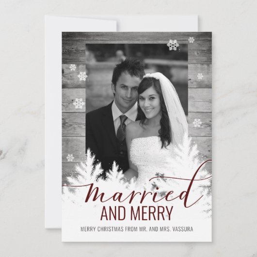 ナチュラルな新婚写真 結婚して幸せいっぱい シーズンカード (正面)