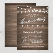 ナチュラルな新居祝いパーティー 自宅で楽しい時間 招待状 (正面/裏面)