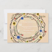 ナチュラルな木の枝 花のヴィンテージ風RSVPカード 招待状 (裏面)