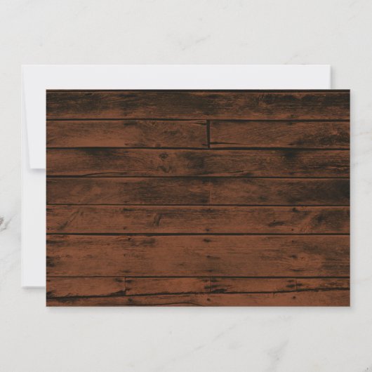 ナチュラルな木材とストリングライトのクリスマスフォトカード (裏面)