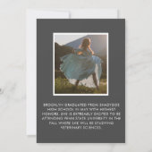 ナチュラルな木材と麻の写真付き卒業発表 招待状 (裏面)