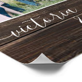 ナチュラルな木製のモダンな結婚式の写真のウェルカムボード ポスター (角)