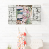 ナチュラルな木製のモダンな結婚式の写真のウェルカムメッセージ 横断幕 (インサイチュ)