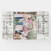 ナチュラルな木製のモダンな結婚式の写真のウェルカムメッセージ 横断幕 (横)