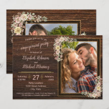 ナチュラルな木製 ウォーターカラー花のテンプレート 結婚式のご案内