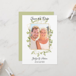 ナチュラルな枝のグリーンウェディング招待状 招待状