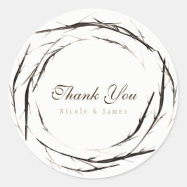 ナチュラルな枝 ツル 針葉樹のリース オーダーメイド ギフト ラウンドシール