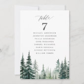 ナチュラルな森のウェディングテーブル席次表カード 招待状 (正面)