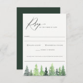 ナチュラルな森のウェディング　食物アレルギーへの回答カード 出欠カード (正面/裏面)