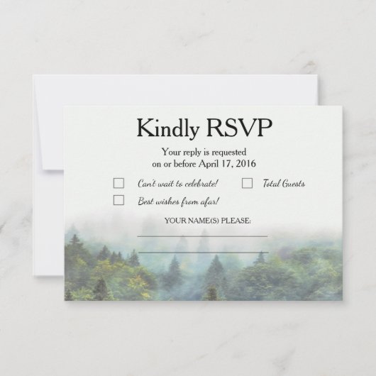 ナチュラルな森のウェディング・RSVP 出欠カード (正面)