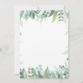 ナチュラルな森の動物のベビーシャワー 招待状 (裏面)