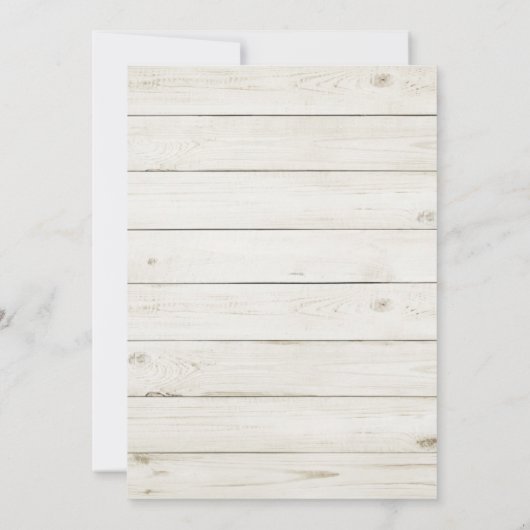 ナチュラルな植物のウェディング席次表。木製の納屋 招待状 (裏面)