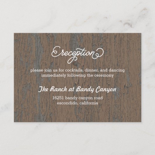 ナチュラルな樹皮の受付カード/ 封入カード エンクロージャーカード (正面)