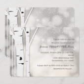 ナチュラルな樺の木の冬の白い結婚式の招待状 招待状 (正面/裏面)