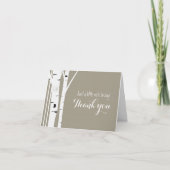 ナチュラルな樺の木 ハート型彫刻 サンクス フォールド カード (正面)