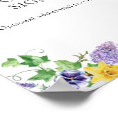 ナチュラルな水仙と野生の花 オーダーメイド テキスト サイン (角)