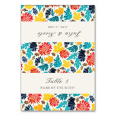 ナチュラルな水彩画のひまわり ウェディングプレースカード テーブルナンバー (正面)