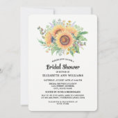 ナチュラルな水彩画のひまわり ブライダルシャワーの招待状 招待状 (正面)