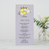 ナチュラルな照明 黄色の花のウェディング メニュー (スタンド正面)