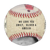 ナチュラルな父の日の2枚写真コラージュ 野球ボール (裏面)