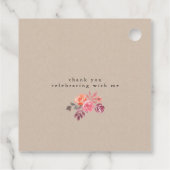 ナチュラルな牡丹の優雅なスクリプトの結婚式のシャワーパーティー フェイバータグ (裏面)