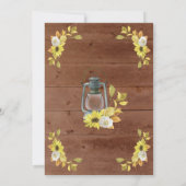 ナチュラルな秋のひまわりランタン ライト ブライダルシャワー 招待状 (裏面)