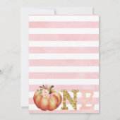 ナチュラルな秋のカボチャ 1歳の誕生日招待状 招待状 (裏面)