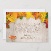 ナチュラルな秋の落ち葉のストリングライト サンキューカード (裏面)