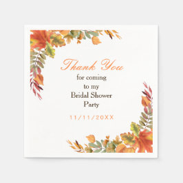 ナチュラルな秋の落ち葉 ブライダルシャワー スタンダードカクテルナプキン