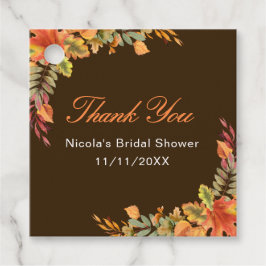 ナチュラルな秋の落ち葉 ブライダルシャワー フェイバータグ