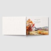 ナチュラルな秋の農場の織物模様のウェディングゲストブック ゲストブック (全面)