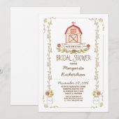 ナチュラルな納屋の結婚前お披露目招待状 招待状 (正面/裏面)