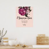 ナチュラルな紐の照明が飾られた ブライダルシャワーのミモザバー ポスター (キッチン)