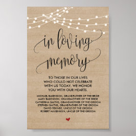 ナチュラルな紐の照明 ウェディング 追悼 テーブル サイン