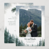 ナチュラルな結婚式の写真挿入感謝カード 招待状 (正面/裏面)