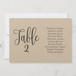 ナチュラルな結婚式の席次表。横長のカントリー 招待状