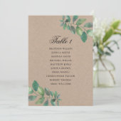 ナチュラルな結婚式の席次表。水彩植物イラスト 招待状 (スタンド正面)
