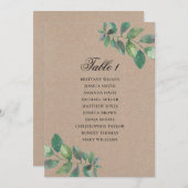 ナチュラルな結婚式の席次表。水彩植物イラスト 招待状 (正面/裏面)
