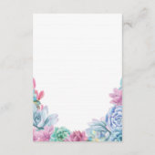 ナチュラルな結婚式の招待状カード パステルカラー 多肉植物 エンクロージャーカード (裏面)