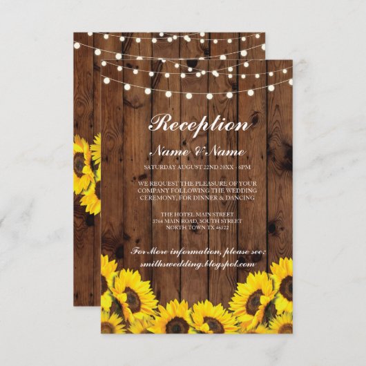 ナチュラルな結婚式の招待状 サンフラワーの木のウェディング 招待状 (正面/裏面)