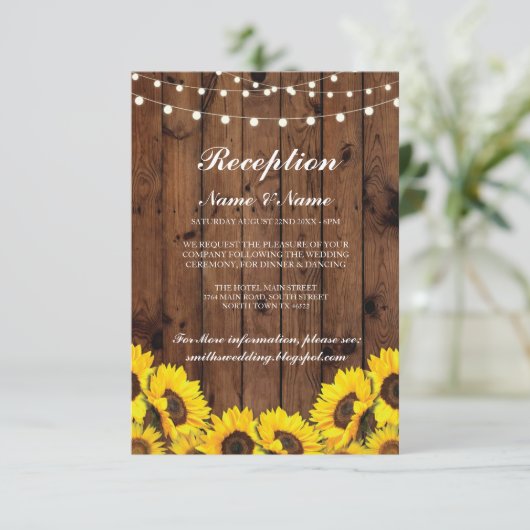 ナチュラルな結婚式の招待状 サンフラワー ウッド 招待状 (スタンド正面)