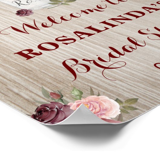 ナチュラルな結婚式前のお祝いの会 赤い花の木の背景 ポ ポスター (角)