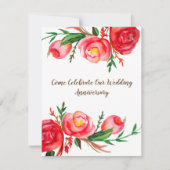 ナチュラルな結婚記念日招待状 花の芸術 招待状 (正面)