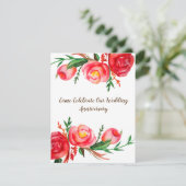 ナチュラルな結婚記念日招待状 花の芸術 招待状 (スタンド正面)