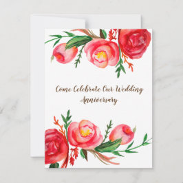 ナチュラルな結婚記念日招待状 花の芸術 招待状