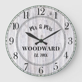 ナチュラルな結婚記念日 新婚夫婦 ラージ壁時計