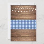 ナチュラルな結婚記念日 青いパーティー招待状 招待状 (裏面)